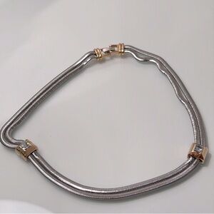 Silver & Gold Two-Tone Snake Chain Necklace